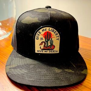 Camo Trucker Hat - Give Me Liberty Patch